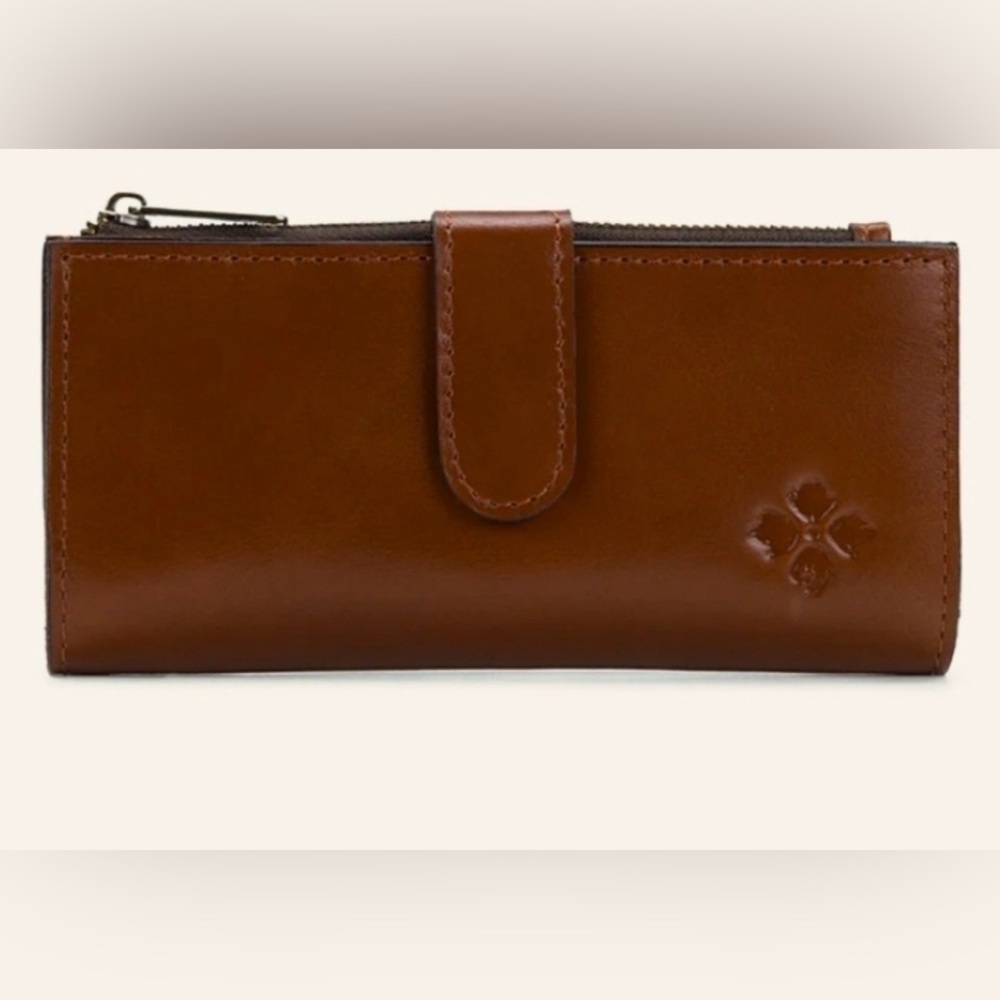Patricia Nash Cognac Brown Leather Snap Wallet